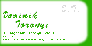 dominik toronyi business card